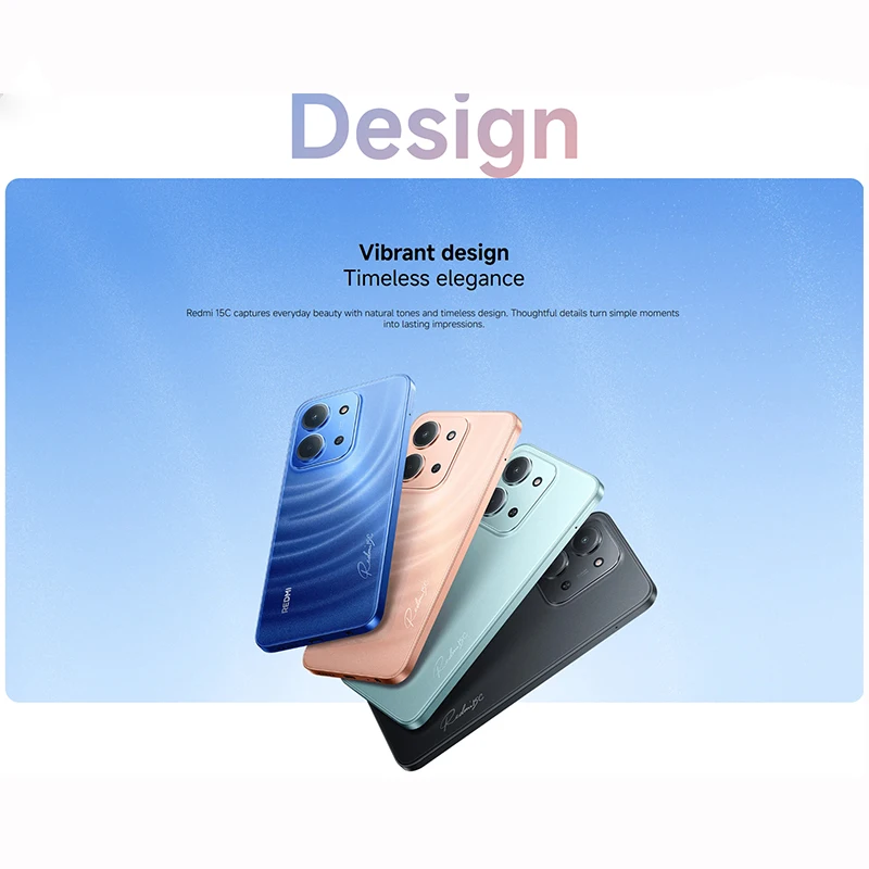 الإصدار العالمي من الهواتف الذكية Xiaomi Redmi 15C NFC 6.9 بوصة MediaTek 1920X1080px هاتف محمول كاميرا AI مزدوجة 50MP 6000mAh بطارية جديدة #4