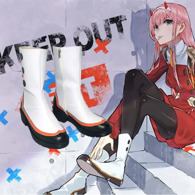 COSZTKHP 2019 New Darling in the franxx cosplay ichigo hiro zero two Shoes 02 Boots japanese cosplay shoes adult women Men 35-46