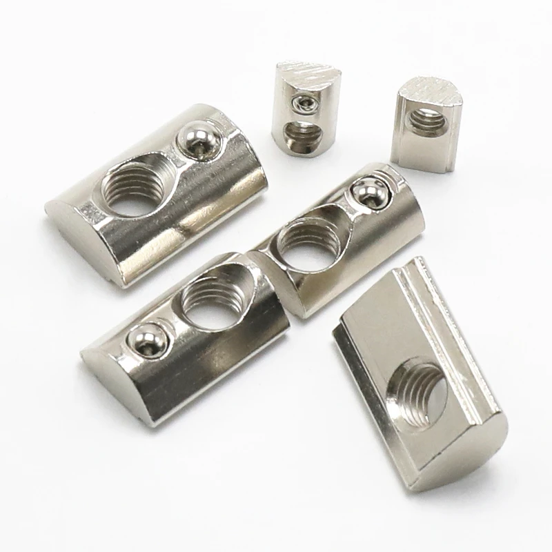 Nakrętki sprężynowe Weiyi M3 M4 M5 M6 M8, półokrągłe, elastyczne, do rowków profilu aluminiowego serii Eu 2020 3030