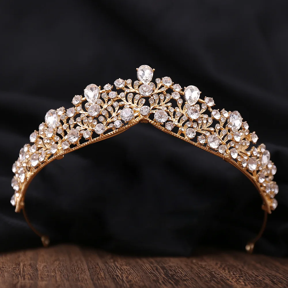 

FORSEVEN Luxury Rhinestone Bride Crowns Tiaras Headband Queen Princess Diadem Wedding Bridal Headdress Hair Ornaments