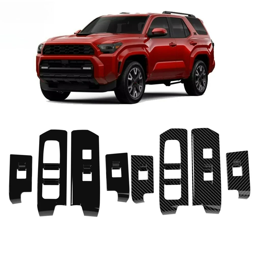 

4pcs For Toyota 4Runner 2025-2026 Interior Door Window Lift Switch Button Panel Cover Trim Switch Panel Trim Cover Replacement