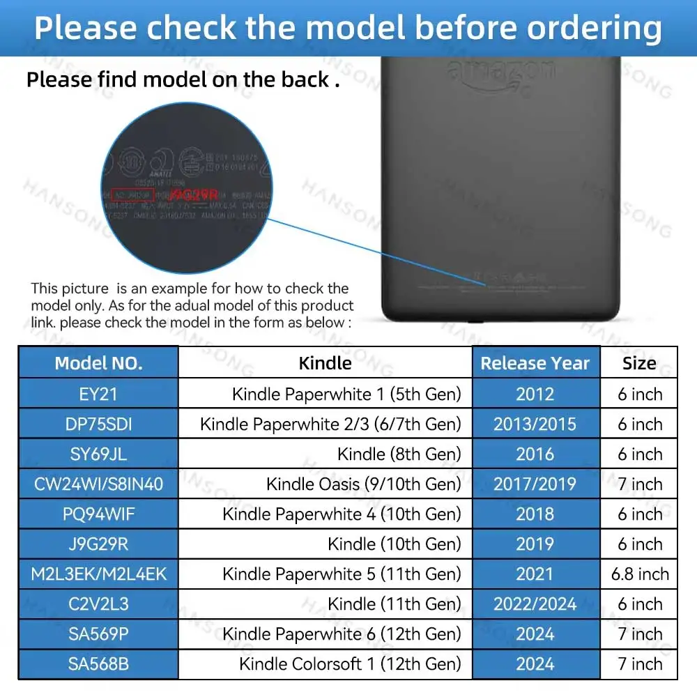 Acrylic Case for Kindle Paperwhite Colorsoft 2024 12th Gen 7in 2021 11th Gen K5 6.8in 2022 11th  K6 Accessories Cover Pouch image 6