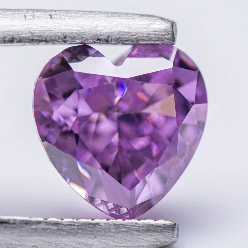 

Цирконий, измельченный льд, без сертификата, в форме сердца, темно-розово-красный цвет, подвески, бусины для колец, материал