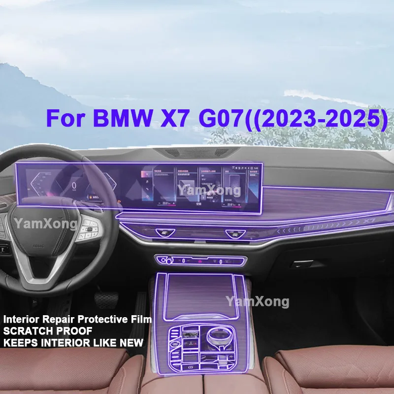 

For BMW X7 G07 ((2023-2025) Car Interior Sticker Kit Dashboard Center Console Anti Scratch Film Interior Protective Cover