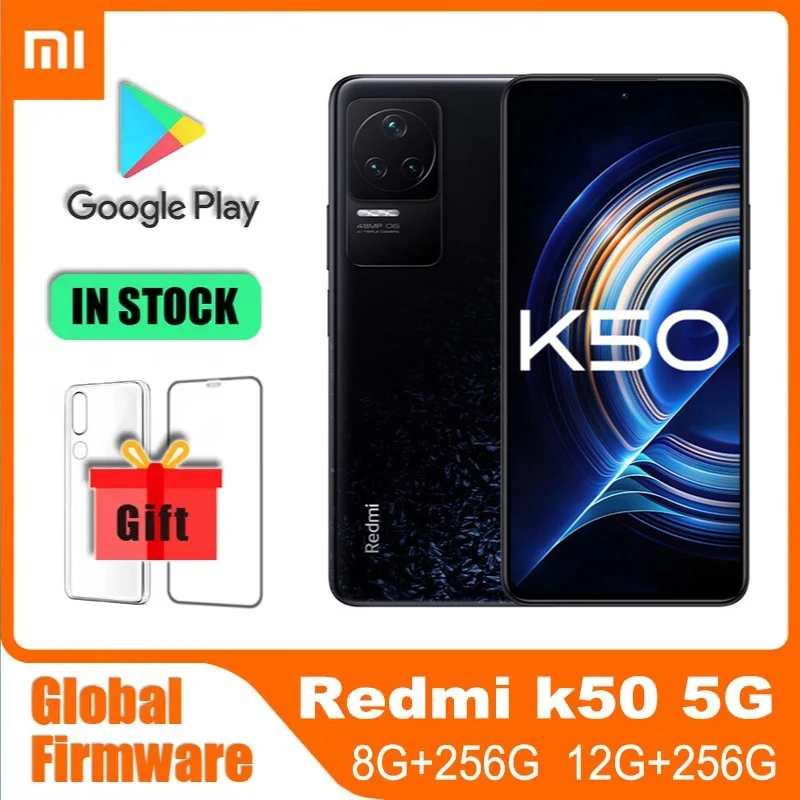 Global rom Original Xiaomi Redmi K50 5G Smartphone Dimensity 8100 Octa Core 5500mAh Battery 67W Fast Charging 48MP used phone