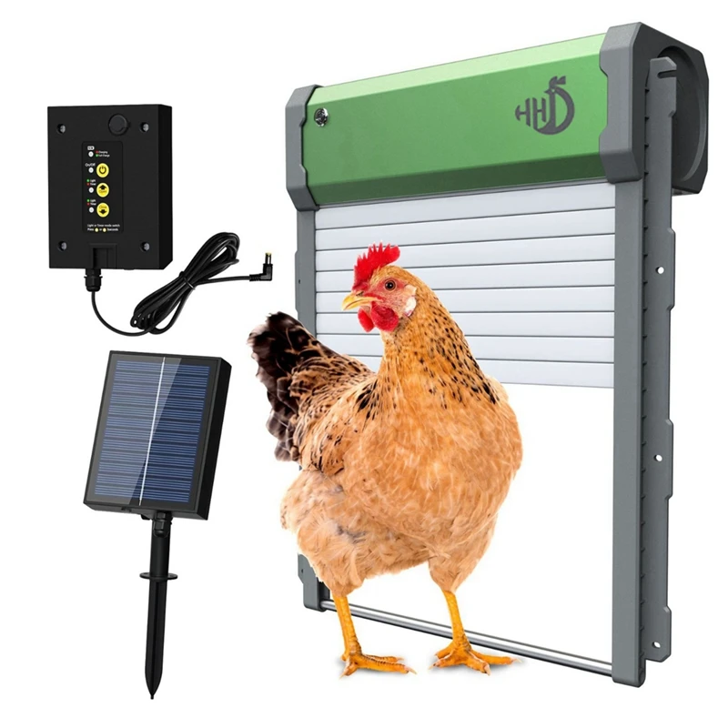 Automatic Chicken Coop Door Powered Aluminum Alloy Chicken Door With Timer/Light Sensor/Remote Control/Manual