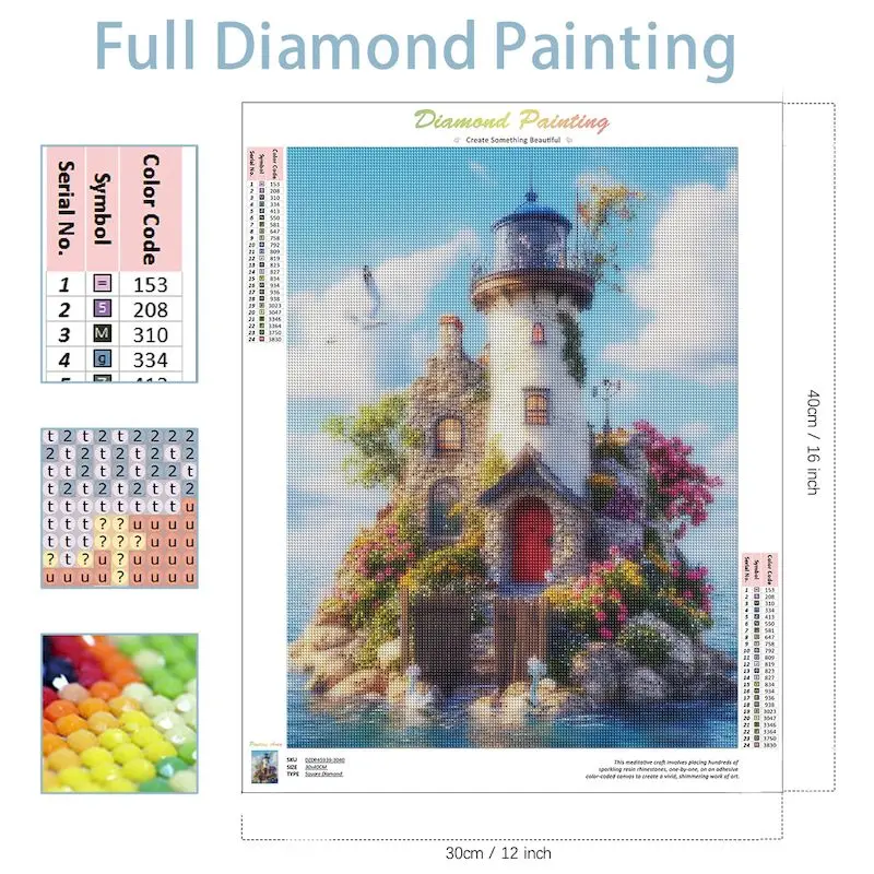 SDOYUNO DIY Diamond Embroidery House Picture Rhinestones Mosaic Art Landscape New 2025 Diamond Painting Wall Art