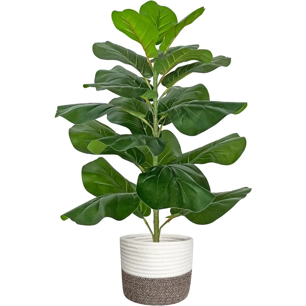 BESAMENATURE Artificial Fiddle Leaf Fig Tree/Faux Ficus Lyrata for Home Office Decoration, 30.5