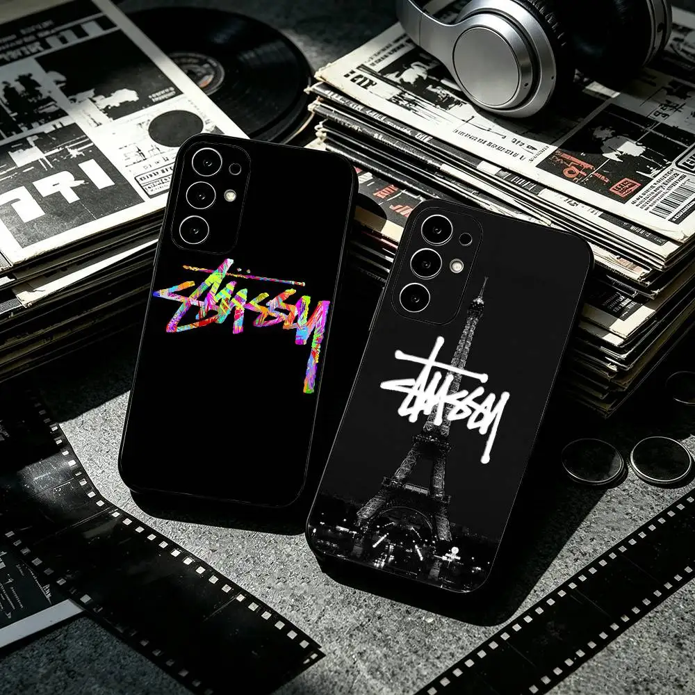 Brands S-Stussyes  Anti-drop Soft Silicone Case for Samsung S26 S24 S23 S22 S21 Ultra Plus FE Lite Black