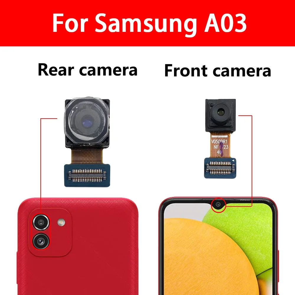 NEW Tested Back Big Main Camera And Front Small Camera Module Flex Cable For Samsung A12 A02 A02S A03 Core A03S A21 A21S