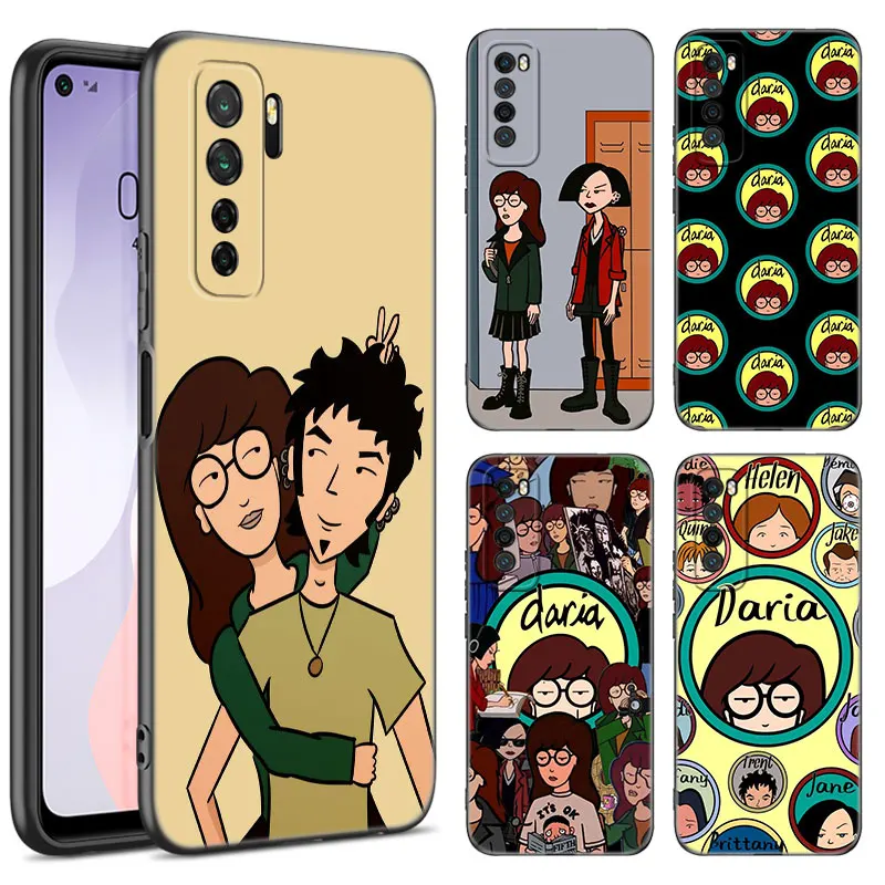 Anime D-Daria Black Silicone Phone Case For Huawei Nova 11 12 Ultra 9 10 SE Pro 11E 11i 12i Y70 Plus Y60 Y61 Y71 Y72 Y90 Y91