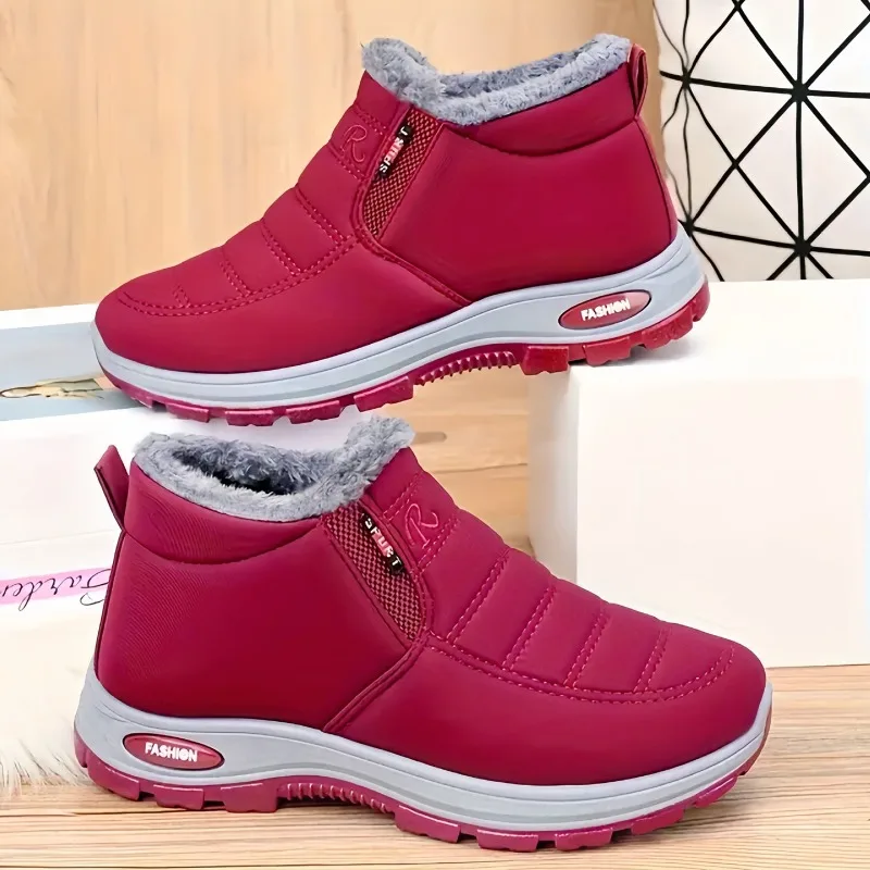 Snow Boots Piled Thickened Cotton Shoes Large Size Women's Boots Cold and Warm Middle-aged and Elderly Cotton Boots High Top