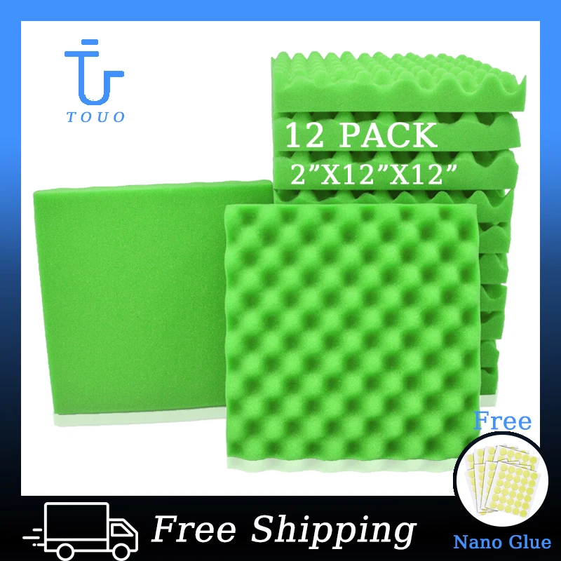 TOUO Door Seal Acoustic Studio 12 Pcs Soundproofing Acoustic Panel Bedroom Sound-absorbing Foam Panels