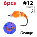 6 piezas de color naranja, talla 12