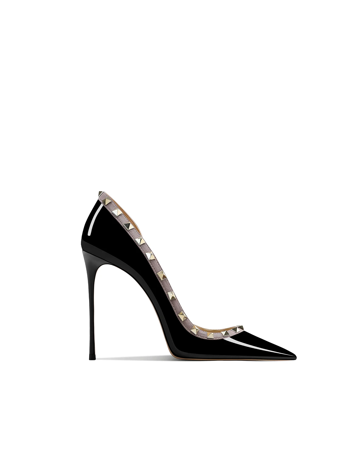 2025 primavera rebites de couro nu apontou salto extra fino super raso salto alto único sapatos crianças não moer seus pés