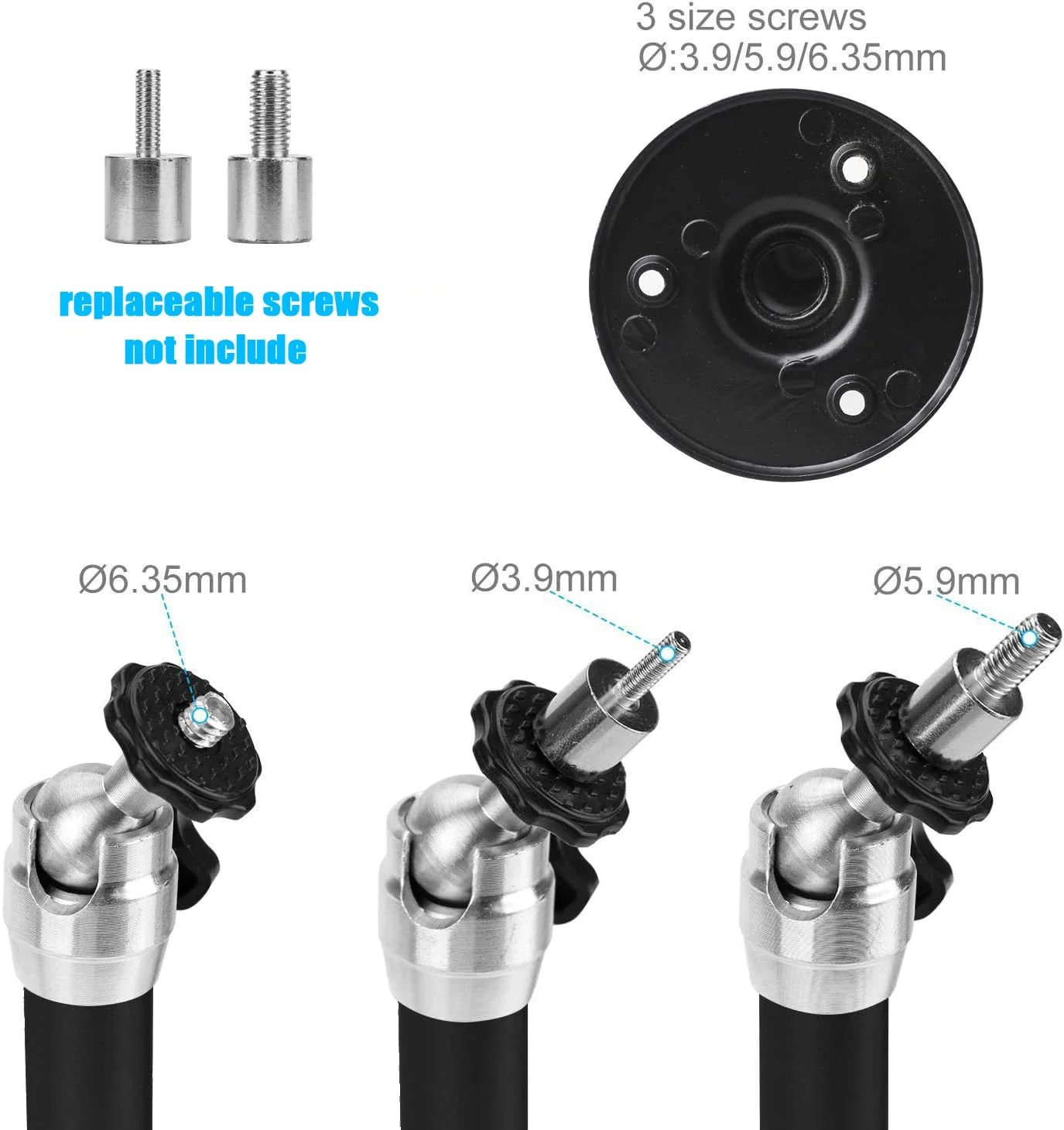 قوس جهاز عرض سالانج 360 °   حامل متعاطي السقف على الحائط قابل للدوران من الألومنيوم 1/4 حامل لجهاز العرض HY300