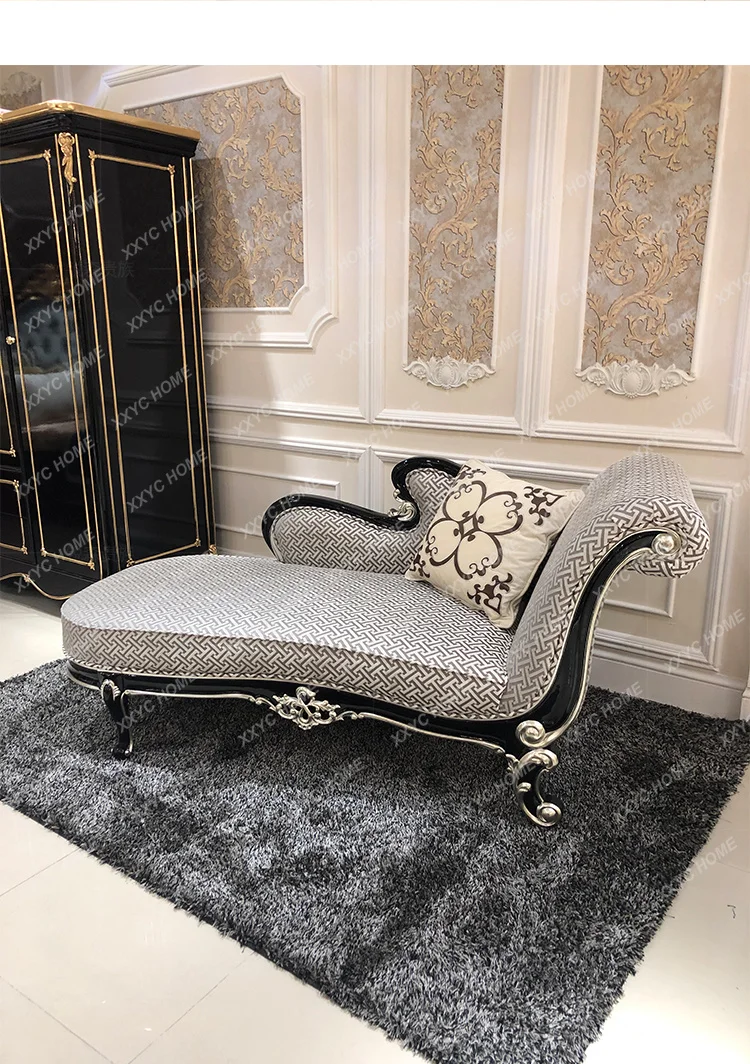 

chaise longue chair, bedroom beauty couch living room solid wood fabric