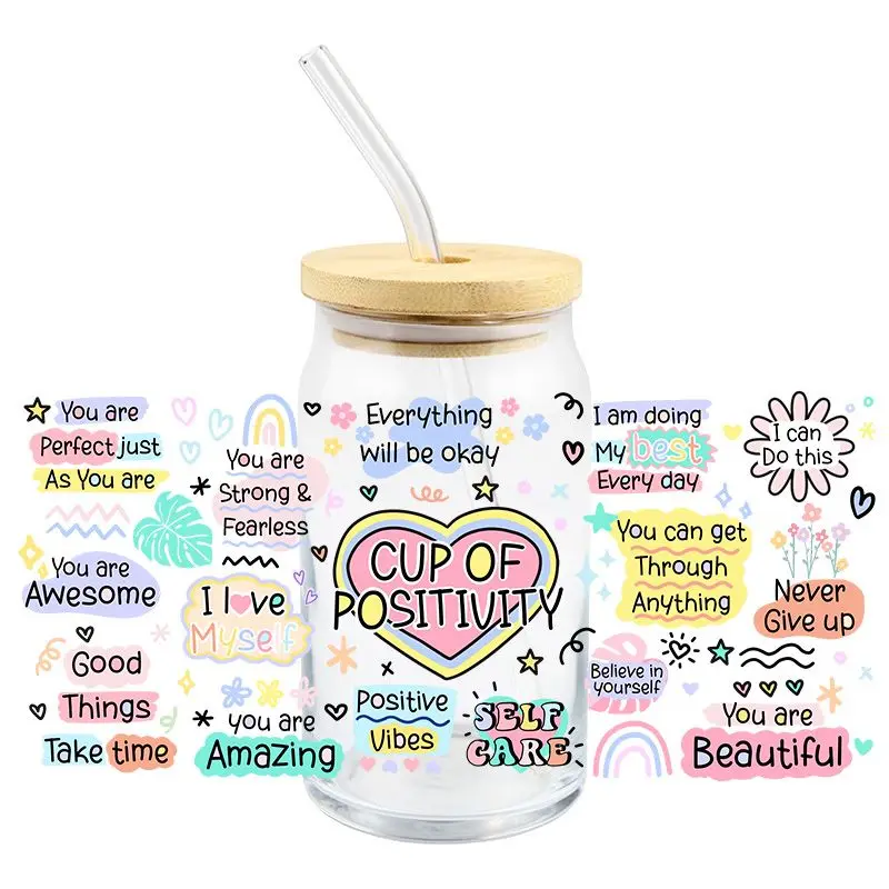 Pen Cups Wrap Uv Stickers Dtf Wraps Voor De Libby Glazen Diy Waterdicht Hoge Temperatuur Weerstand Op Maat Stickers