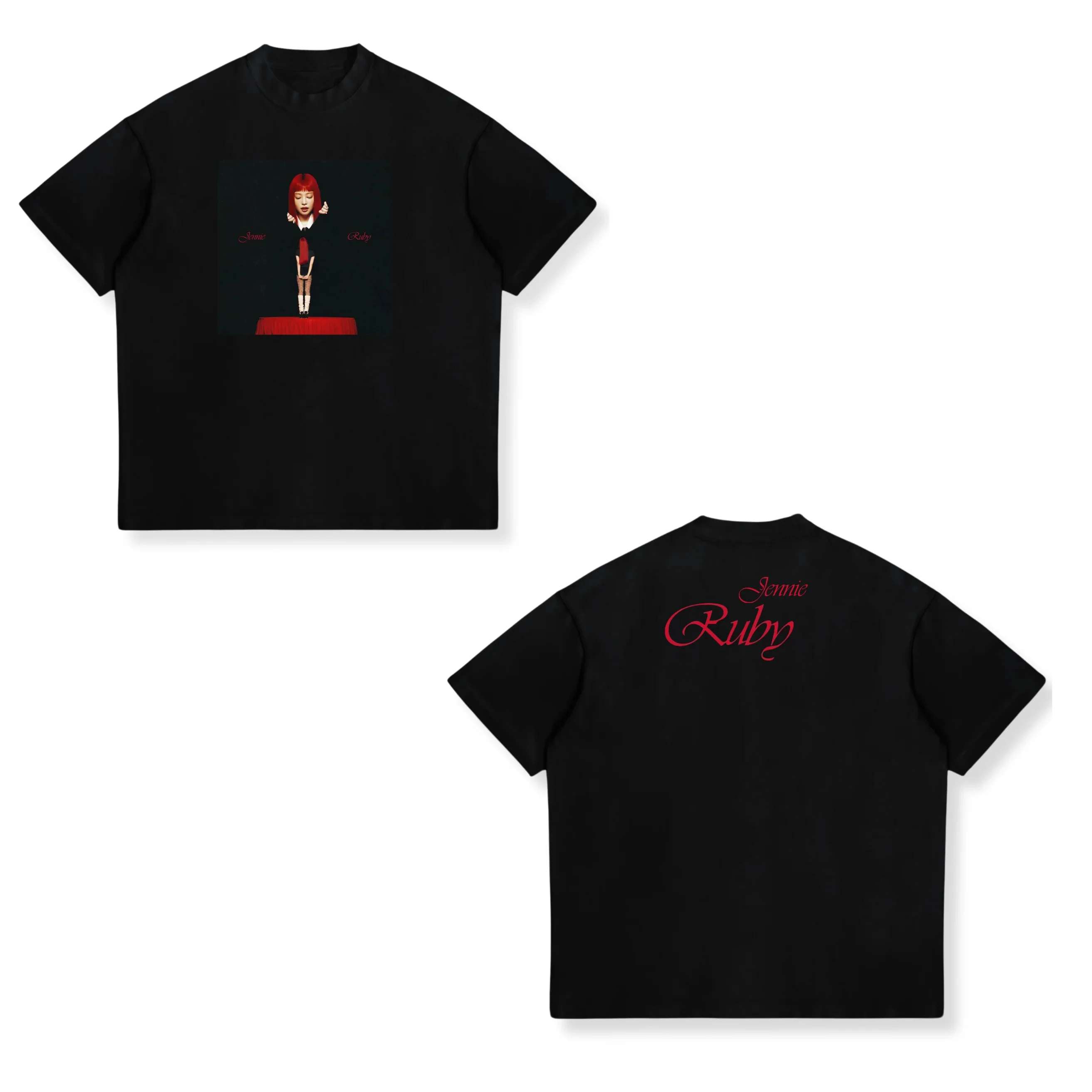 Hoge kwaliteit zoals JENNIE Ruby Album Single Tour 2026 bedrukte T-shirts met korte mouwen Unisex Fashion T-shirt Heren Dames Katoenen Tops