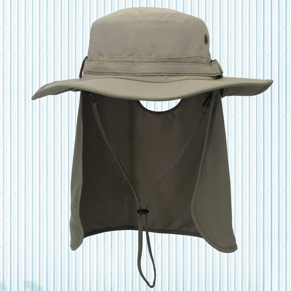 

Sun Protection Fisherman Hat Light Grey Green Shawl Wide Brim Uv Blocking Outdoor Hat For Fishing Hiking Camping Cycling