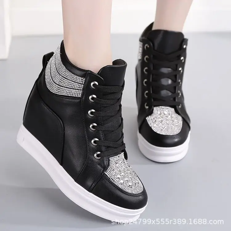 Casual Woman Shoe Clogs Platform Female Footwear Increas Height Autumn Round Toe Creepers Summer Dress Fall New Cross Wedges Inc