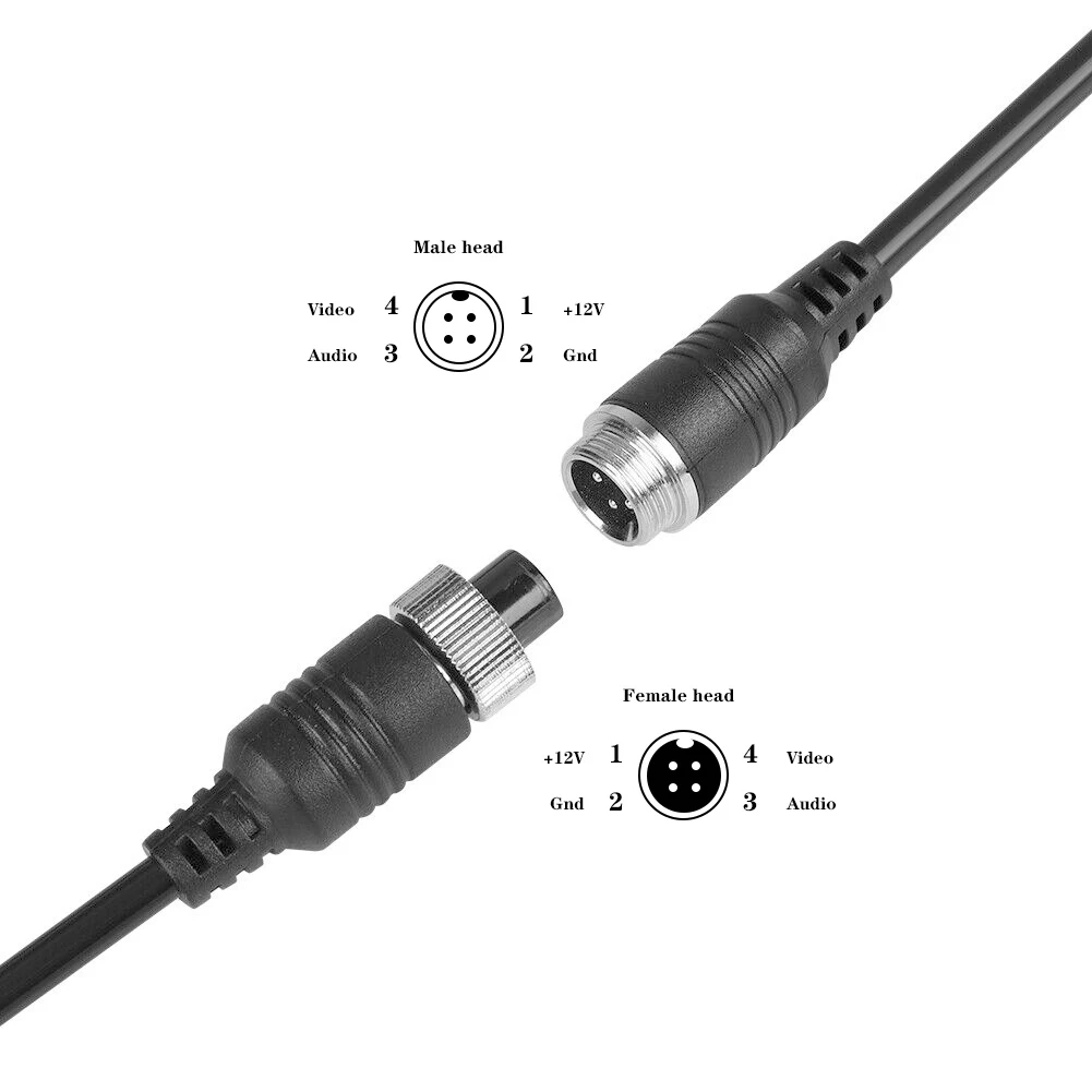 4PIN Video Camera Cable For Rear View Camera and Monitor,4Pin Aviation Extension Cable 10/15/20M Extension Wire for Car Truck RV