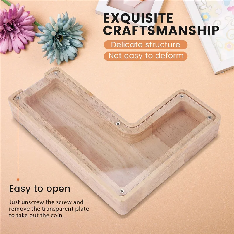 HFES-alcancía personalizada de madera, alfabeto de juguete para niños, tarro de dinero, moneda, caja de ahorro para adultos, decoración de letras