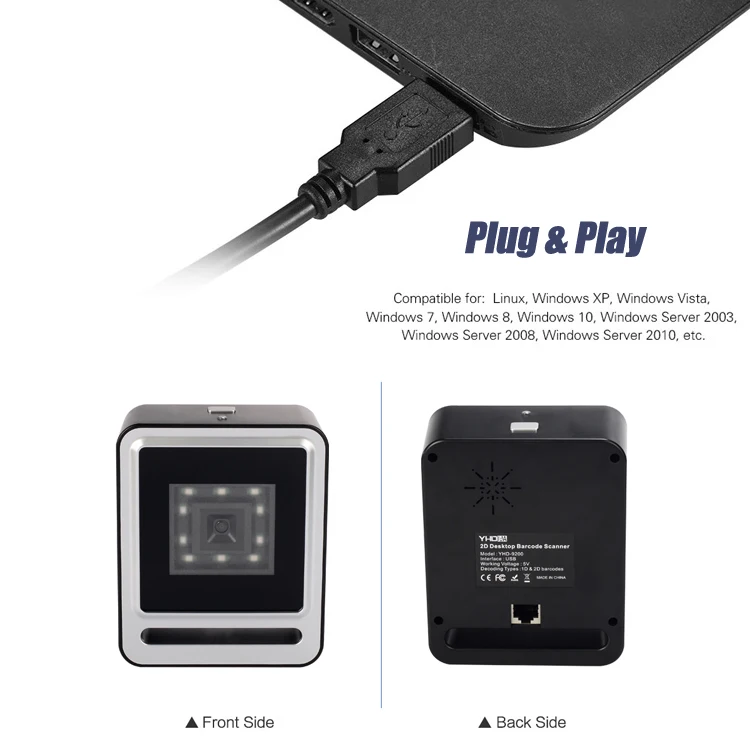 YHD-9200D Scanner di codici QR desktop Omnidirezionale vivavoce automatico USB QR Capture codice a barre CMOS da tablet PC