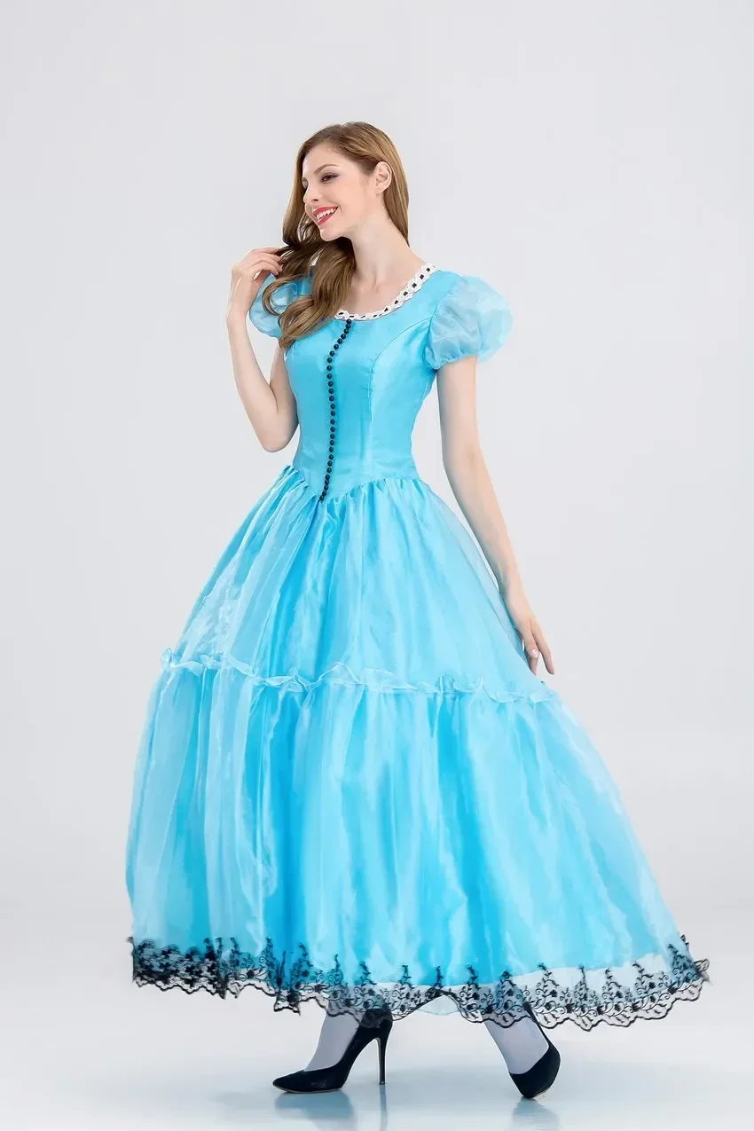 Costumi da principessa di Halloween Costume da donna per adulti Costume da carnevale Fantasia Abito blu Costume cosplay per ragazza