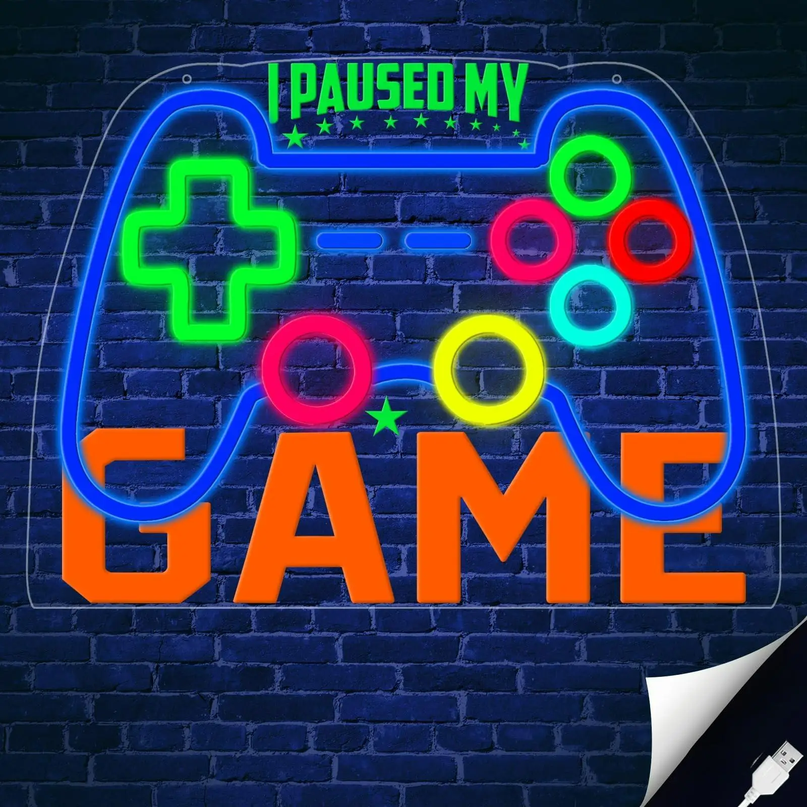

Неоновая вывеска для игровой комнаты с регулируемой яркостью, игровой контроллер, неоновая вывеска для мальчика-подростка, декор для стен спальни, подарки для детей, декор для геймерской комнаты