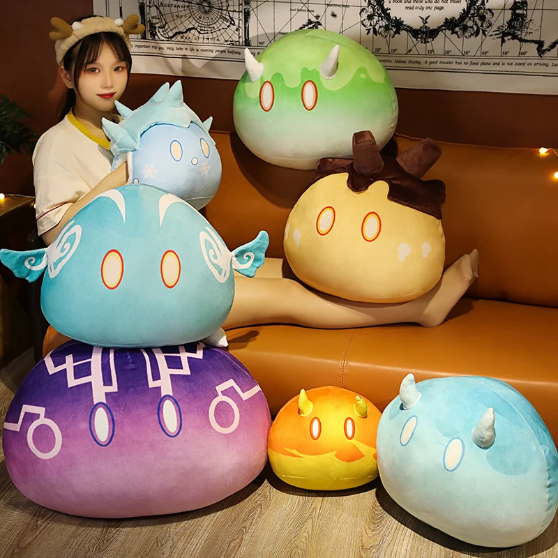 35-65cm Game Genshin Impact Plush Pillow with Hand Warmer Dolls Slime Plushie Toys Stuffed Soft Pillow for Birthday Gifts