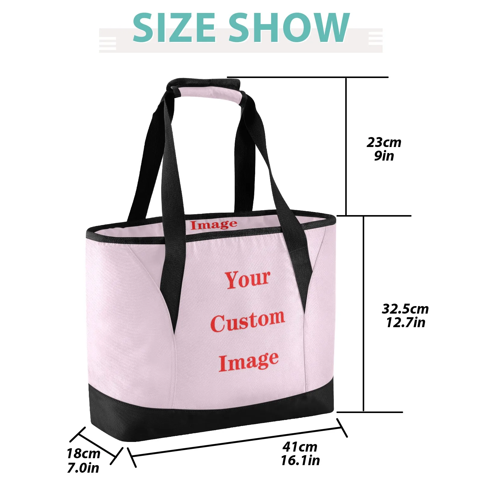 Lunch Bag Large Capacity Insulation Cooler Bag Custom Image Travel Picnic Bag Waterproof Portable Food Storage Box Tote Lunch Ba