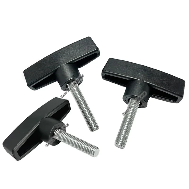 1/5pcs M6 M8 M10 M12 Head Diameter 65# 75# T Type Wing Hand Tighten Screws Plastic Head Hand Knob Thumb Screw Adjusting Bolt view 3