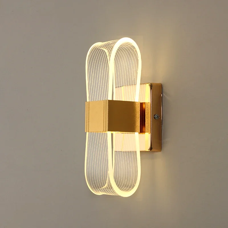 Nordic Luxury Wall Lamp LED Bedside Lamp Aluminum Wall Light Modern Living Room Background Wall Decorative Light