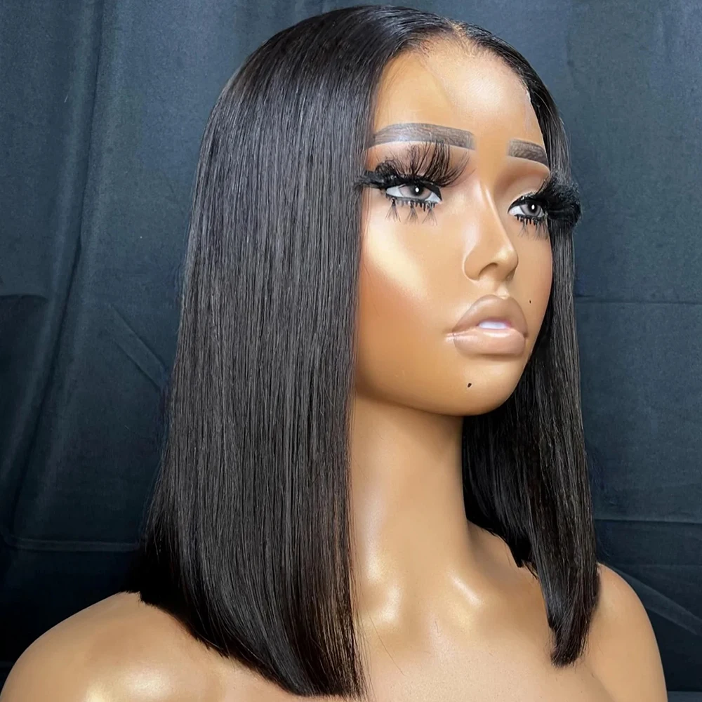 

230% Density Straight Bob Wigs Bone Straight Short Bob Wig 13x4 4x4 Lace Frontal Human Hair Wig Brazilian 100% Human Hair 10 18
