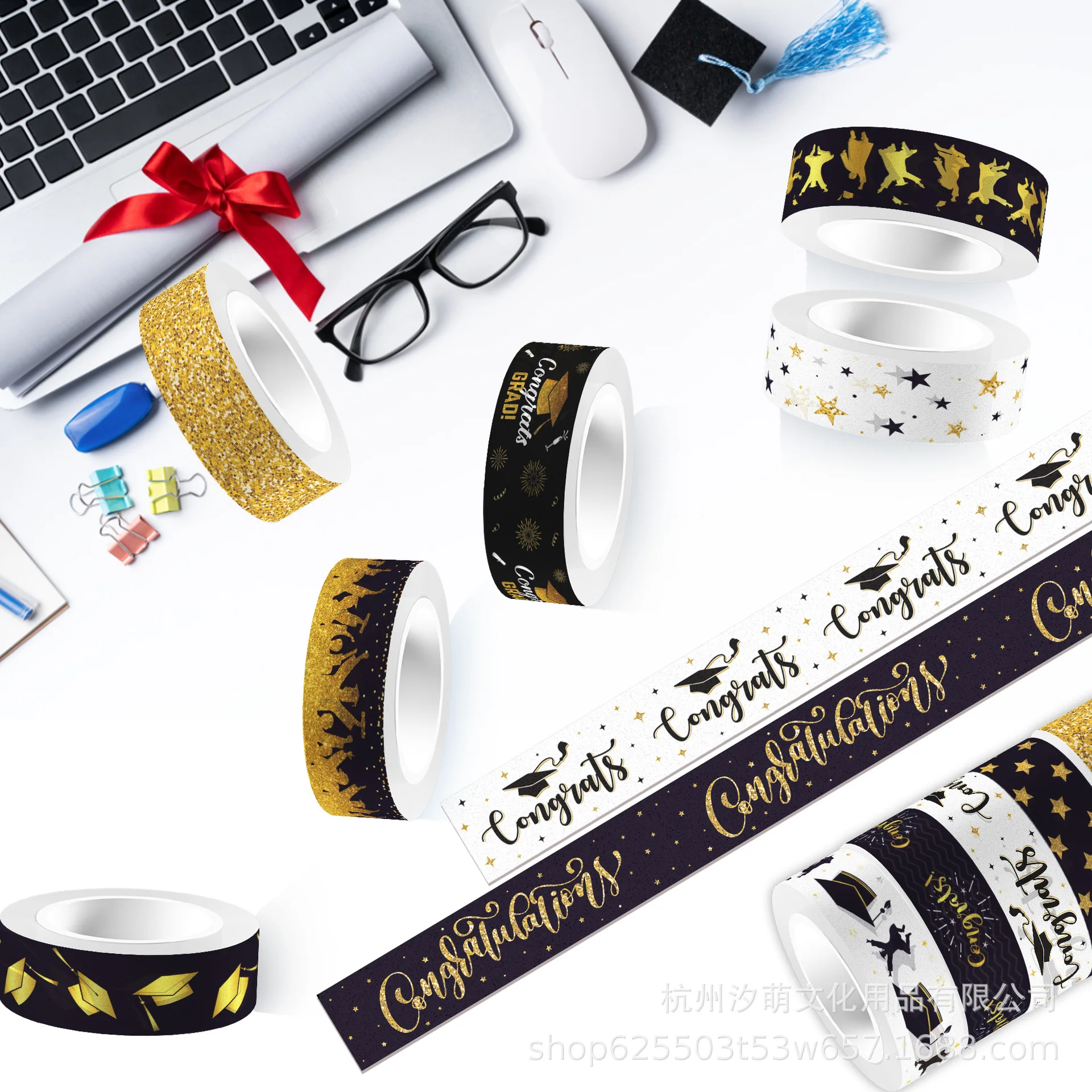 Abschluss saison Abschluss kappe transparente Rolle Aufkleber und Papier band DIY Handbuch Material Dekoration Masking Tape