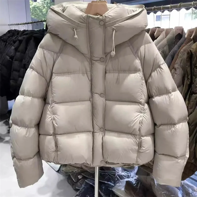 Down Jacket Women Parkas Winter 2025 New Short Hooded Warm Cotton Padded Coat Female Fashion Outerwear Korean Thick Overcoat Top