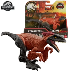 Original Mettal Jurassic World Figurine Pyroraptor Dinosaur Models Sound Light Effects Epic Attack Playhouse Toys for Boys Gifts