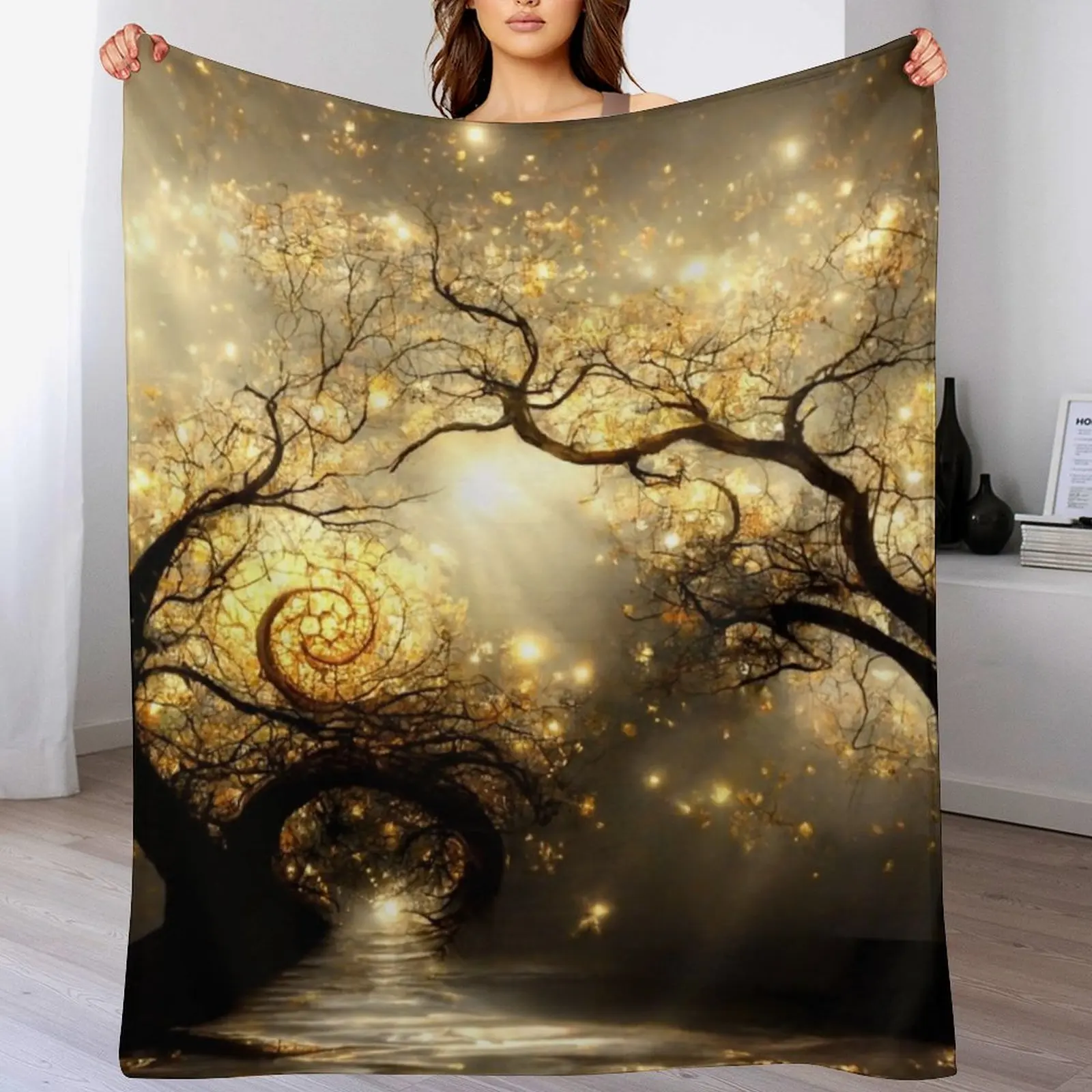 Halo Throw Blanket Cozy Microfiber Throw Blanket for Home Bedroom