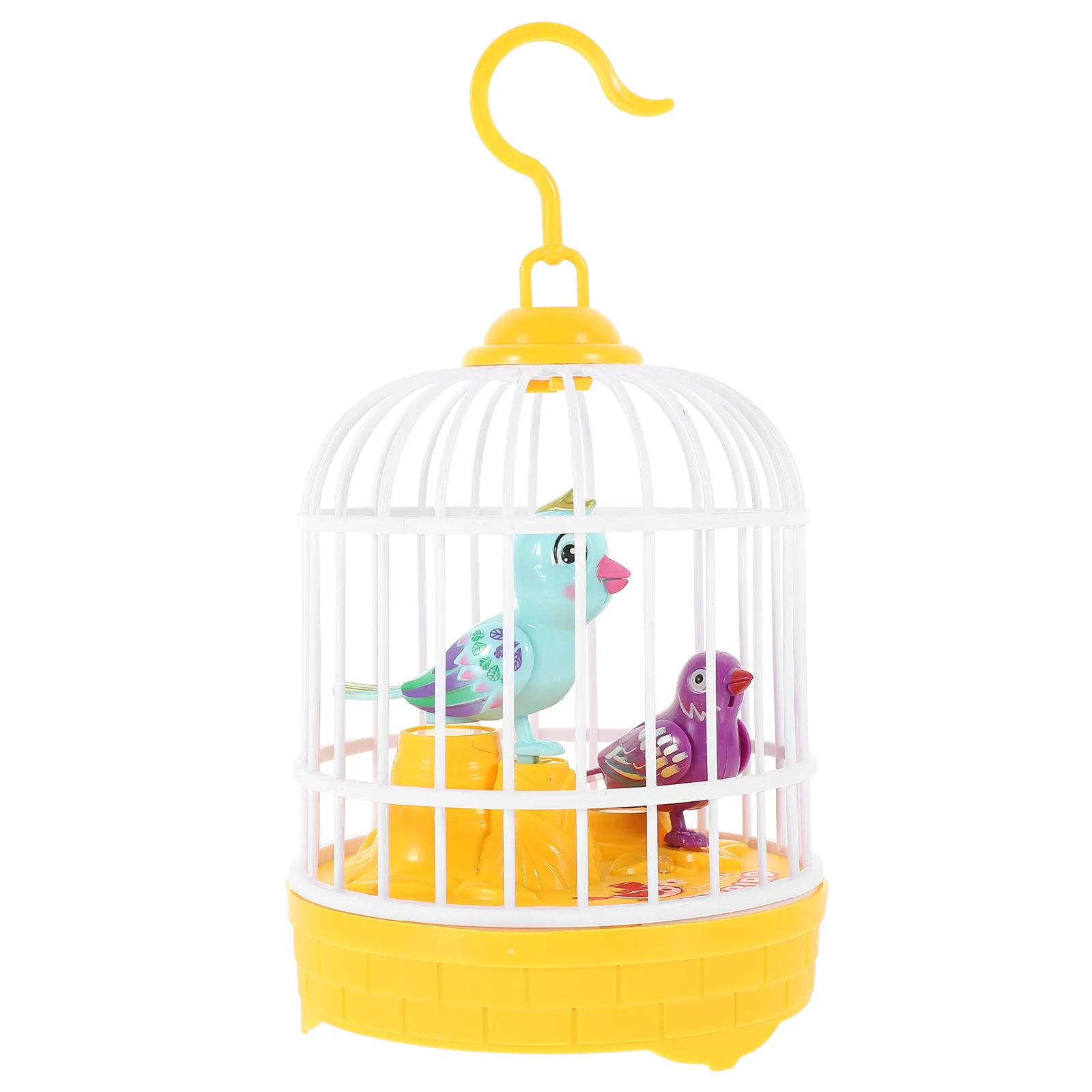 1Pcs Imitation Parrot Cage Voice Sensor Bird Cage Electric Sound Activated Chirping Moving Wings Home Decor Kid Gift