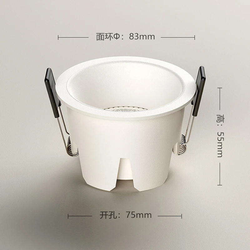 LED Eye Protection Full Spectrum Narrow Edge Anti-glare Downlight Embedded Household Three-color Dimming Living Room Simple Lamp