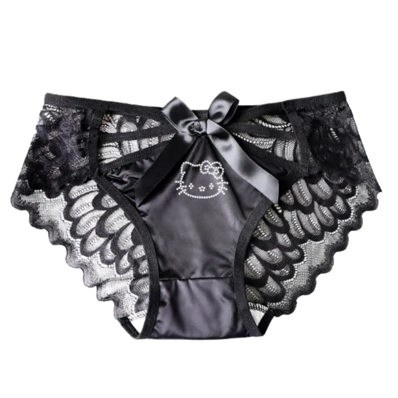 

Sexy Lace Underwear for Women and Girls Cute Cartoon Pattern HelloKitty Low Waist Hollow Out Pure Cotton Crotch Girl's Gift