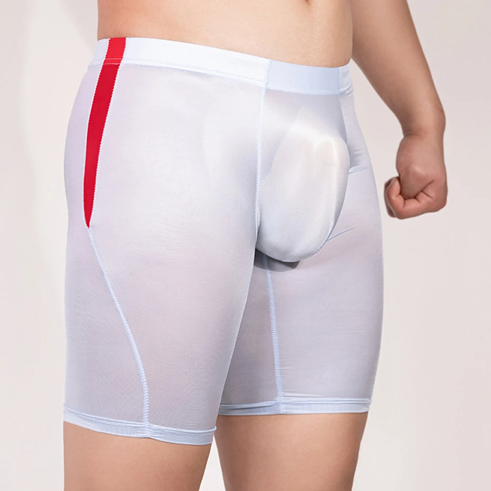 Boxer For Men See Through Sexy Lingerie Men Shorts Side Mesh Length Circumference Cm Inch High Stretch Regular