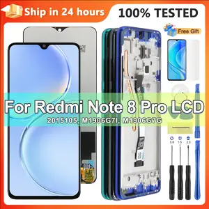 Bilashmart 6.53'' 100% Tested Display Xiaomi Redmi Note 8 Pro 2015105 M1906G7I Lcd Display Touch Screen Redmi Note 8 Pro with Frame