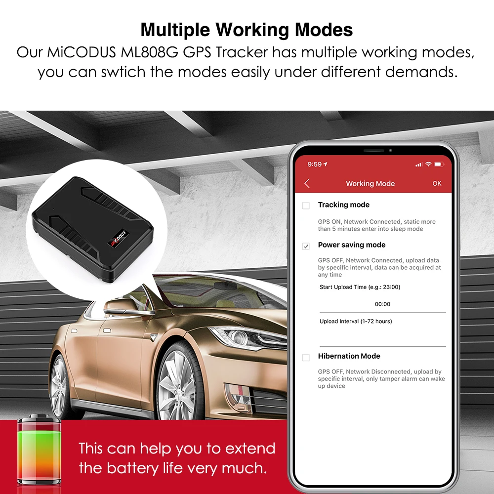 AUTOPMALL NEW 4G ML808G Car GPS Tracker 10000mAh Magnetic Voice Monitor Waterproof Geo-fence Multi-alarms LifetimeFree Micodus