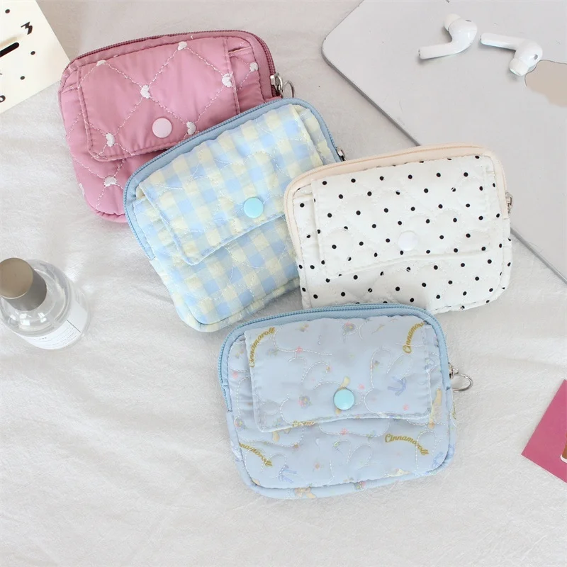 محفظة نقود معدنية حلوة، حقيبة مكياج لطيفة لأحمر الشفاه، حقيبة محمولة لبطاقات الهوية، حقيبة فرز أشتات زهرية، حقيبة تخزين المناديل الصحية للنساء #5