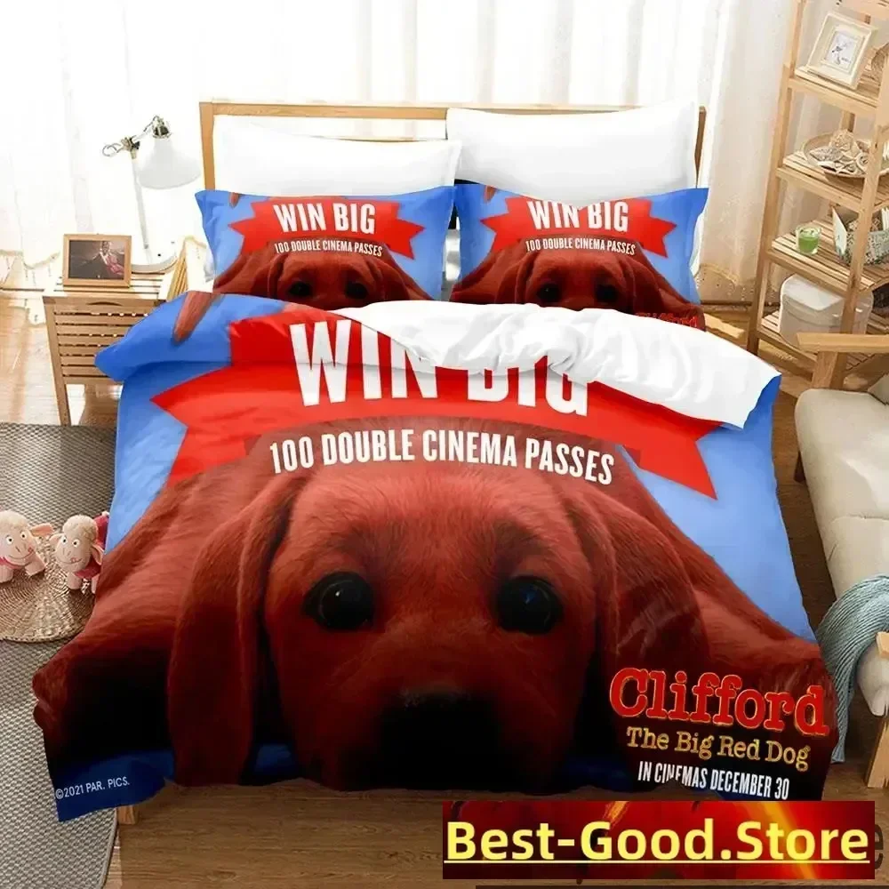 3D Print Clifford the Big Red Dog Bedding Set Boys Girls Twin Queen King Size Duvet Cover Pillowcase Bed boys Adult - view 2