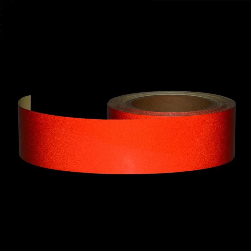 5cm/10cm/15cm/20cm*5m Red Reflective Tapes Glass Bead Plain Reflectors Waterproof Adhesive Stickers For Cars Truck Warning Signs