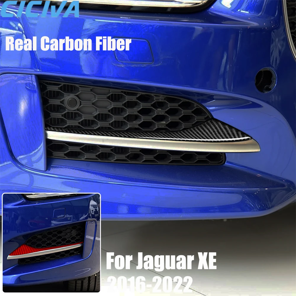 

Real Carbon Fiber Car Accessories Bumper Air Intake Trim Cover Soft Sticker For Jaguar XE 2016 2017 2018 2019 2020 2021 2022