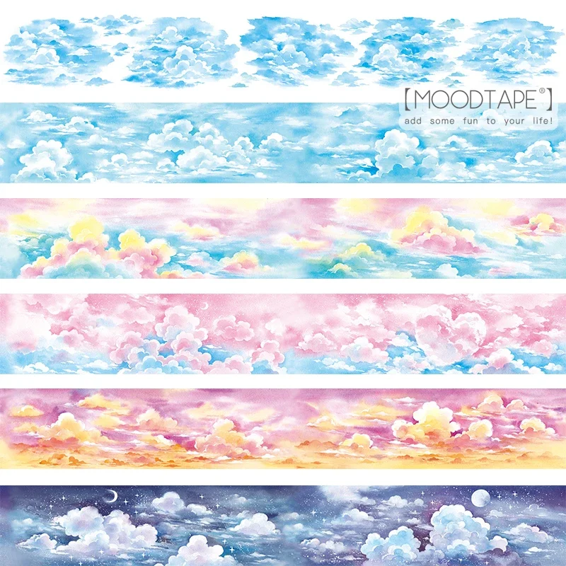 

4.7cm*35cm Sample Washi Tape Cloud Colorful Sky Stars